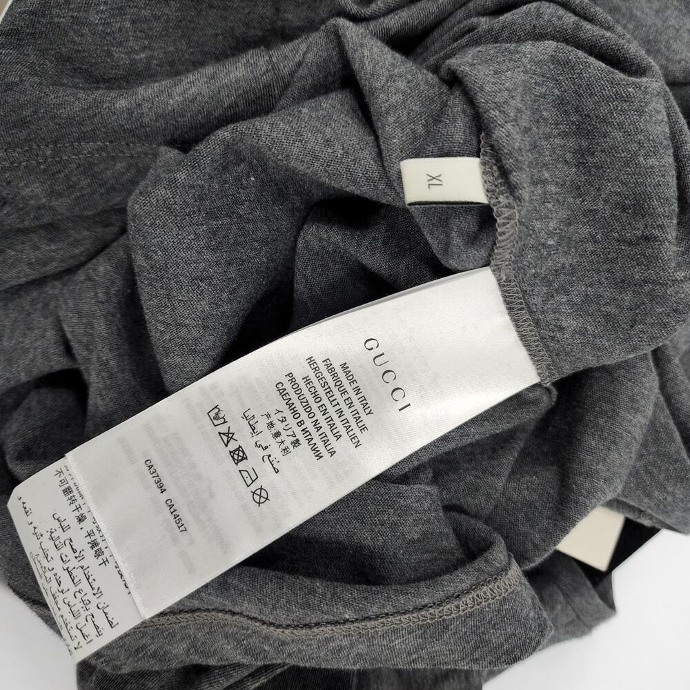 Unisex NWT Gucci Classic Logo Print T-shirt Gray sz XL - Picture 6 of 7